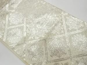 リサイクル　未使用品　純銀箔襷に華紋模様織出し袋帯（未仕立て）
